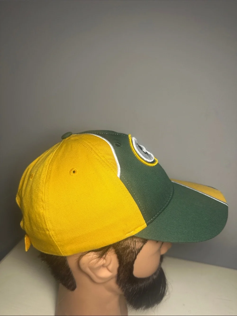 Green Bay Packers NFL color block green yellow and white hat